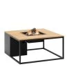 COSILOFT 100x100x47 Black Frame/ Teak Top