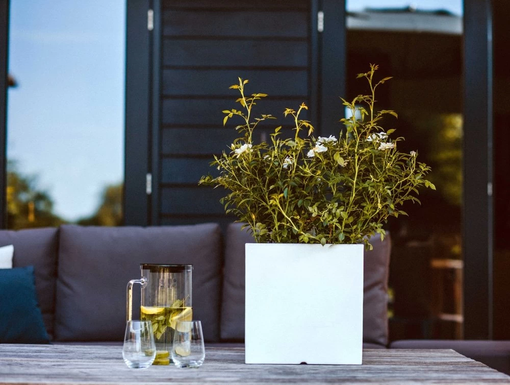 Pot Vierkant Wit - 30 X 30 X 30 Cm 4 Pot Vierkant Wit - 30 X 30 X 30 Cm - Afbeelding 2