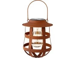 Lumineo Solar Lantaarn Rustiek Bruin - Ø 19 Cm