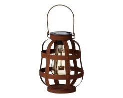 Lumineo Solar Lantaarn Rustiek Bruin - Ø 14 Cm