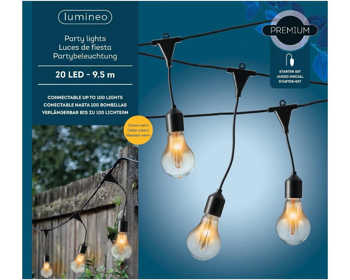 Lumineo LED Partylight Klassiek Warm 20 Lamps - 950 Cm 6 Lumineo LED Partylight Klassiek Warm 20 Lamps - 950 Cm - Afbeelding 4