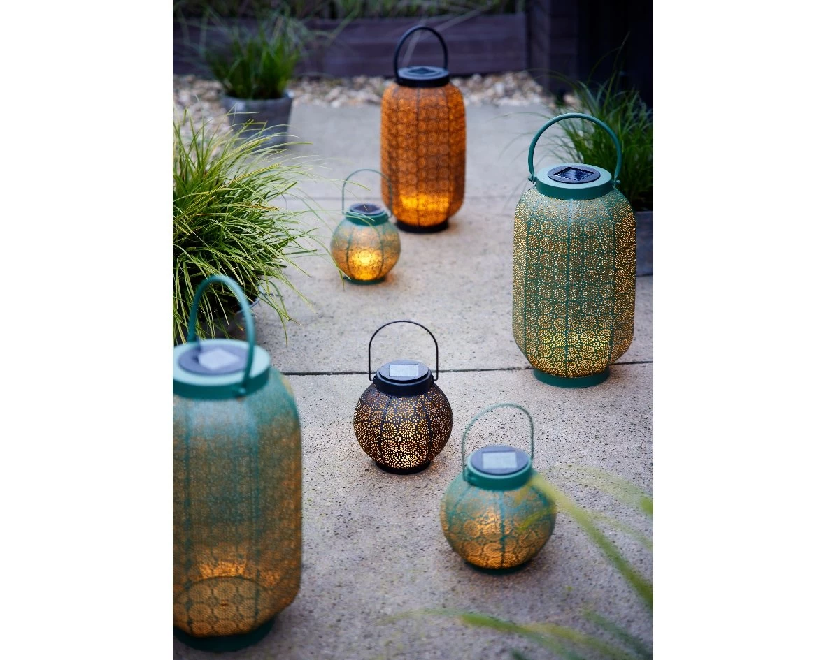 Lumineo Solar Lantaarn Zwart/goud - Ø 20 Cm 4 Lumineo Solar Lantaarn Zwart/goud - Ø 20 Cm - Afbeelding 2